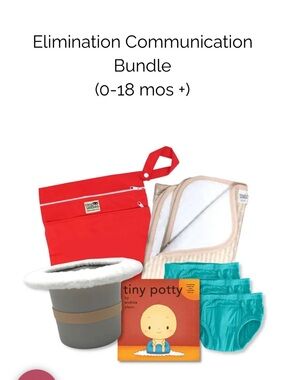 Elimination Communication Bundle with Red Wet Bag and Teal Training Pants